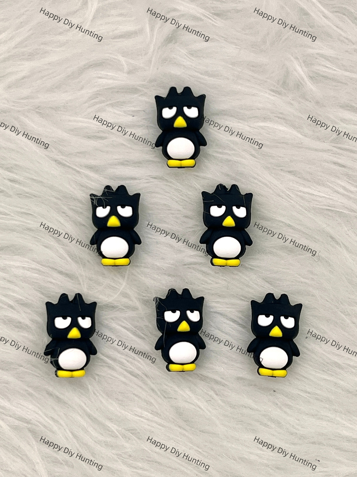 3D Black Serious Penguin Silicone Focal Beads Wholesale