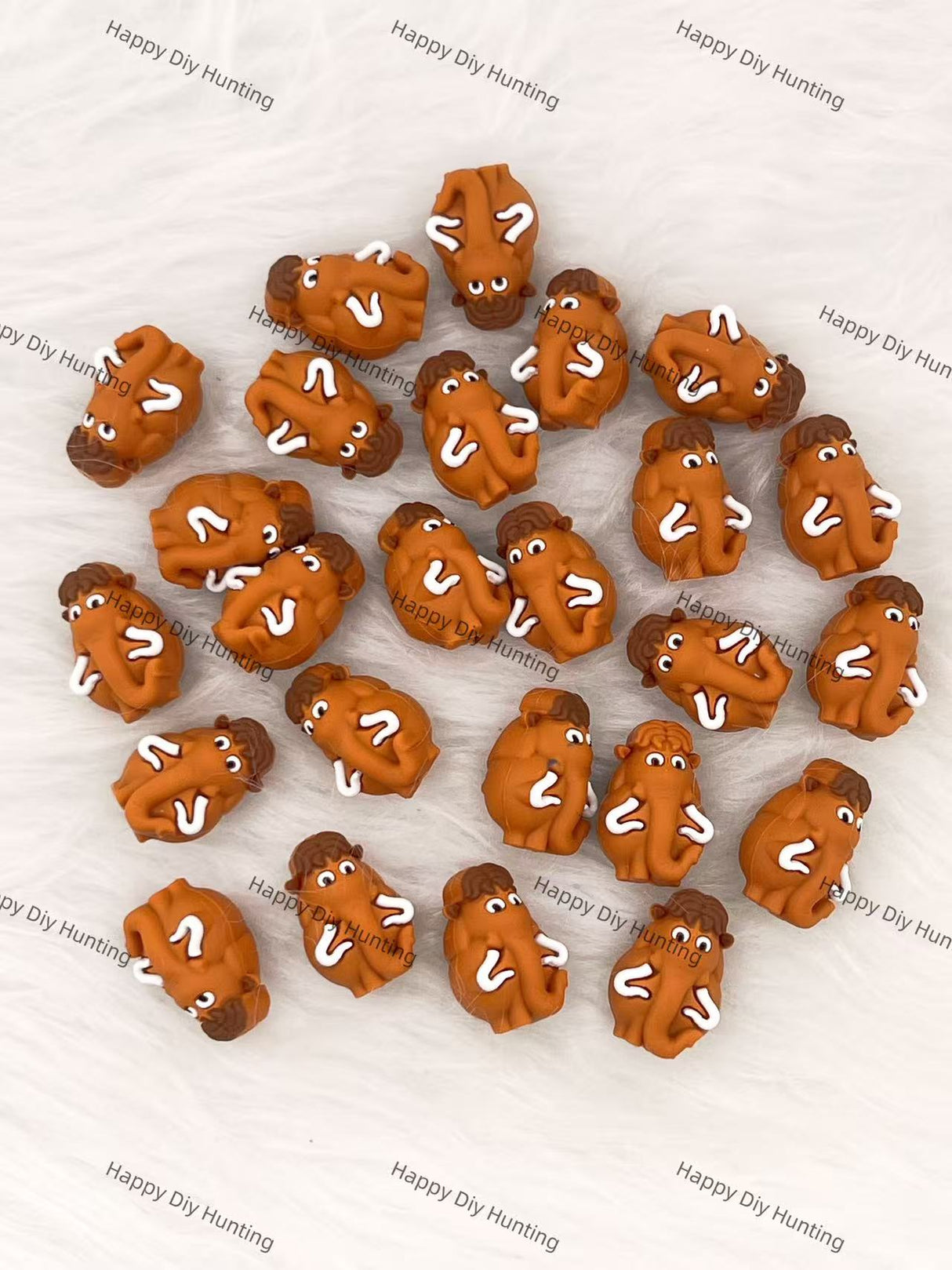 3D Brown Mammoth Silicone Focal Beads Wholesale, silicone focal beads for pens