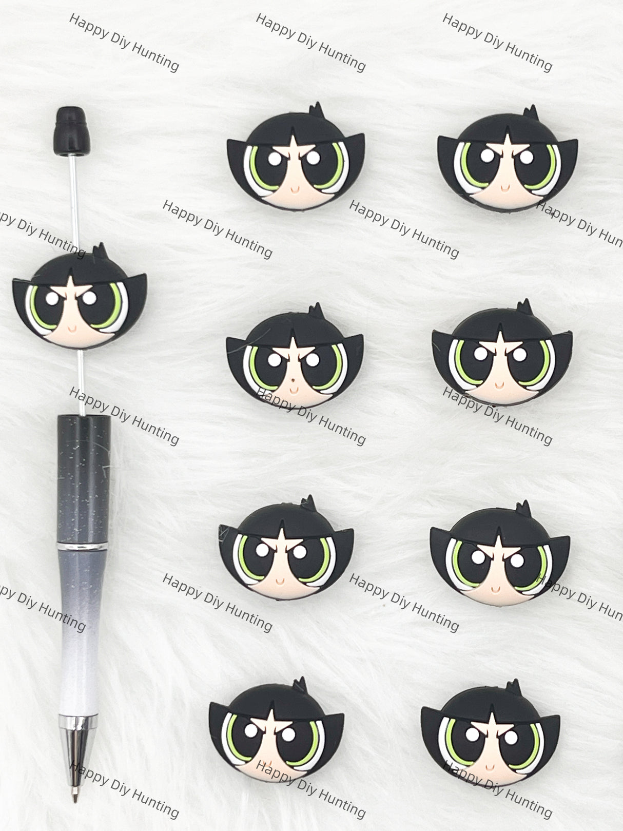 3D Buttercup From The Powerpull Girls Silicone Focal Beads Wholesale, silicone focal beads for pens