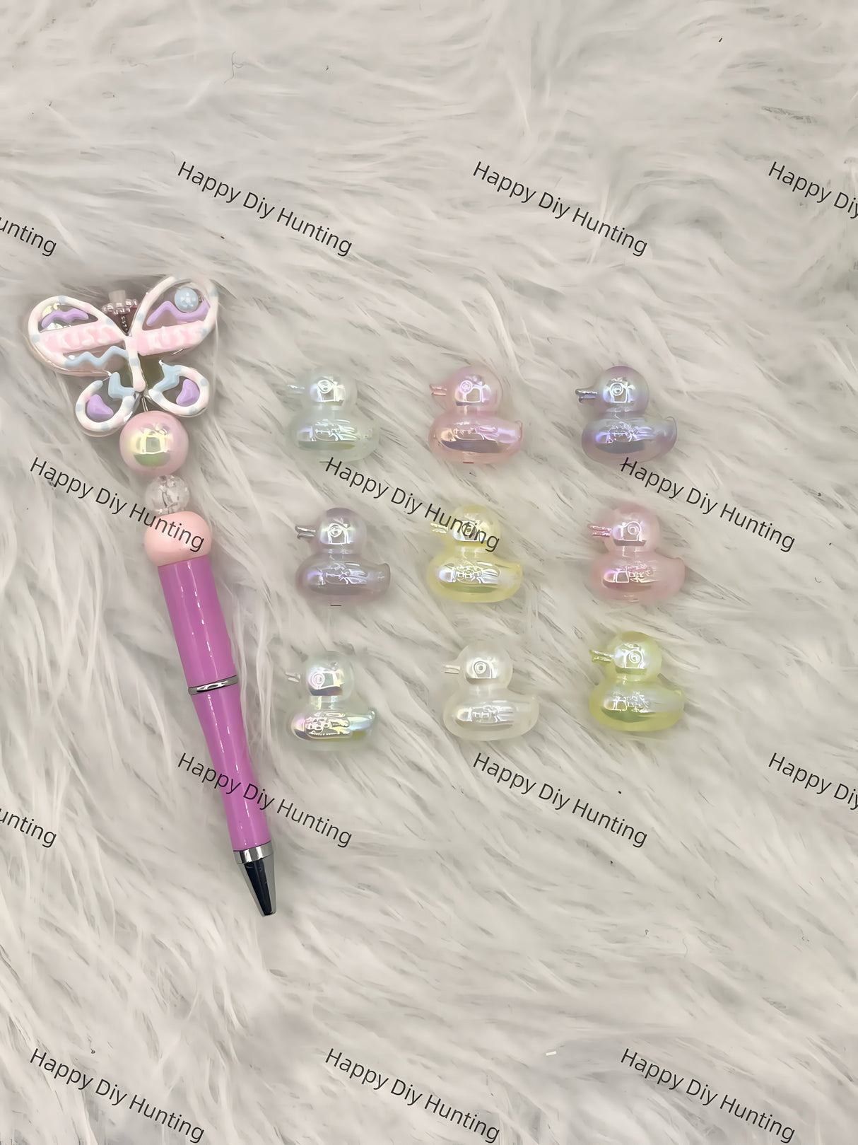 3D Clear Glossy Duck Shape Acrylic Beads