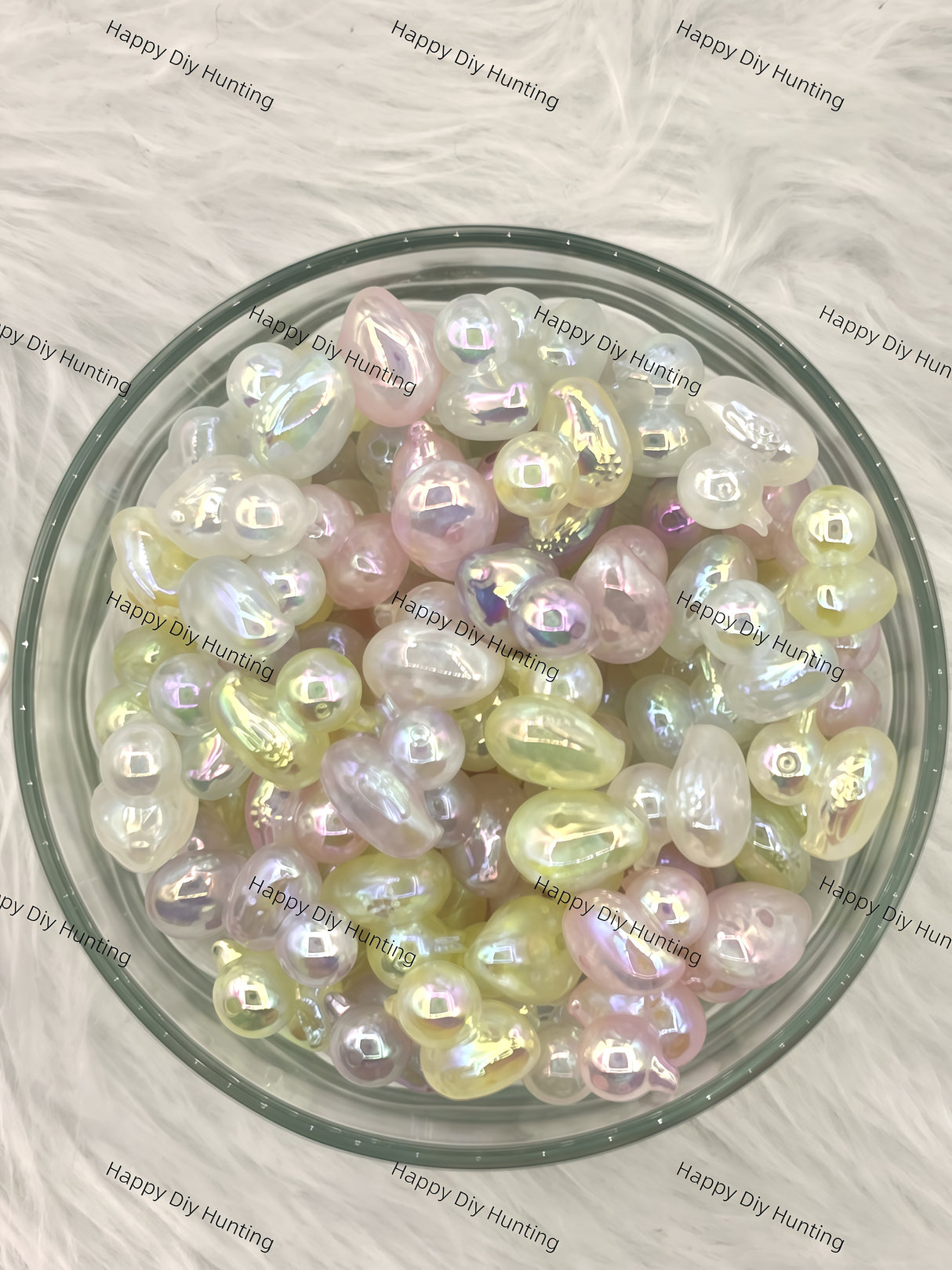 3D Clear Glossy Duck Shape Acrylic Beads