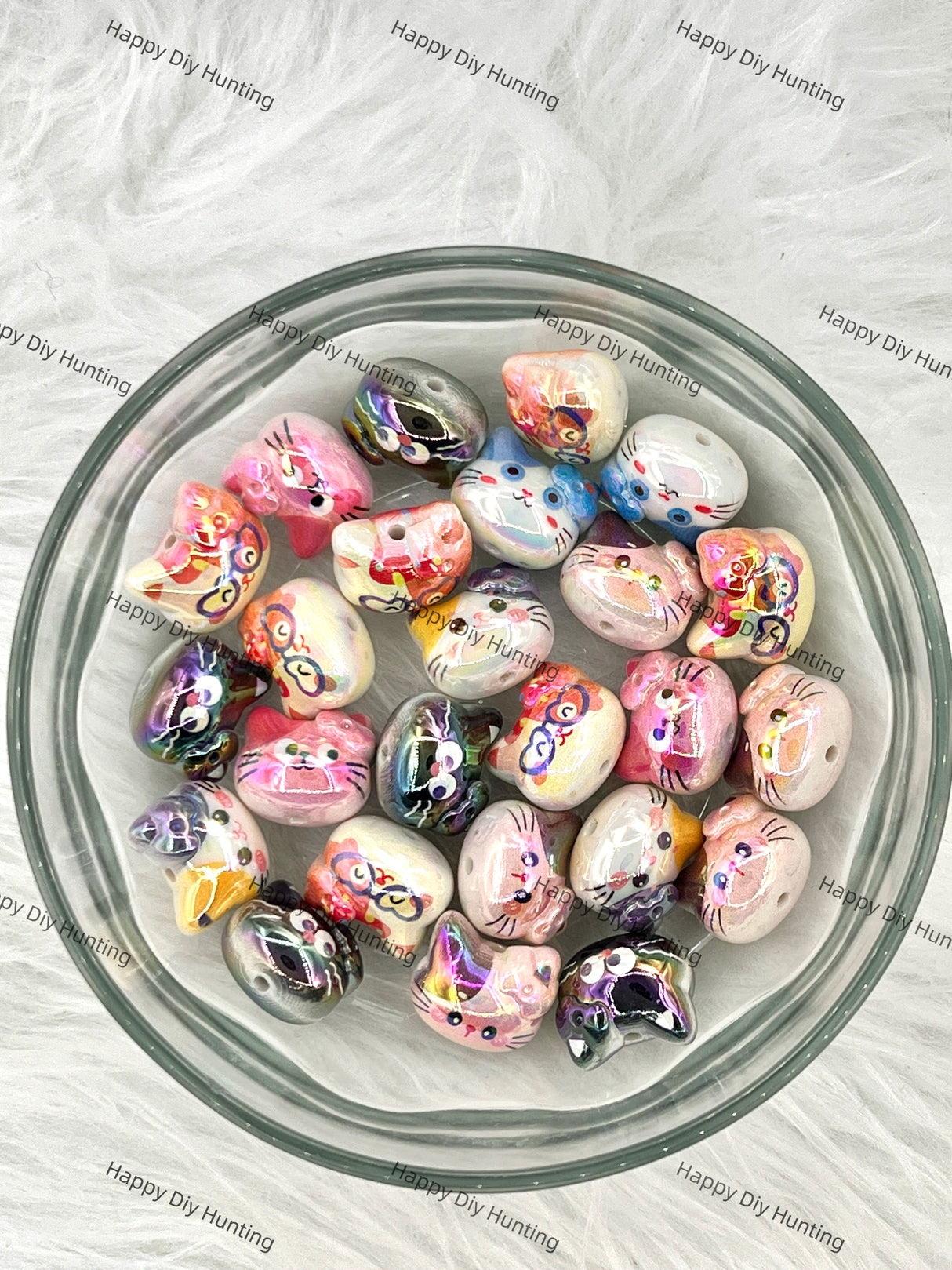 3D Cuet Cat Acrylic Beads