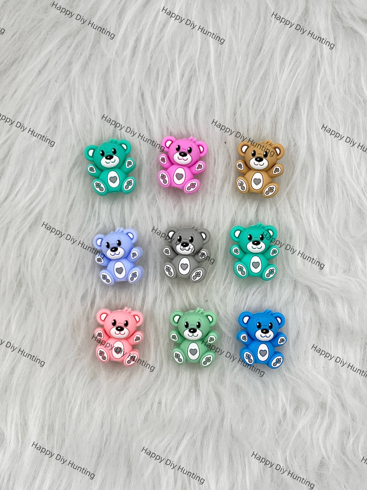 3D Cute Bear Silicone Focal Beads