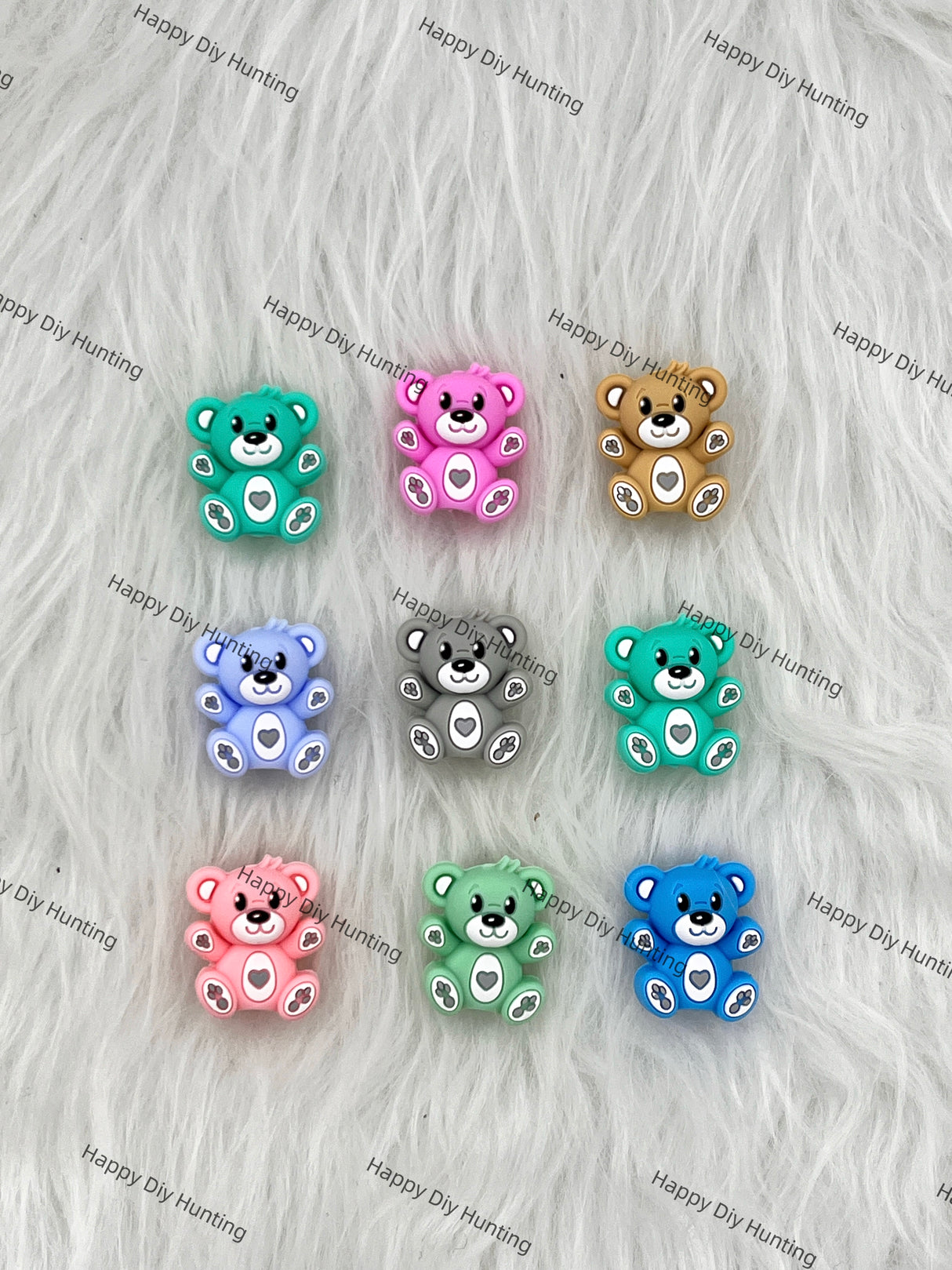 3D Cute Bear Silicone Focal Beads