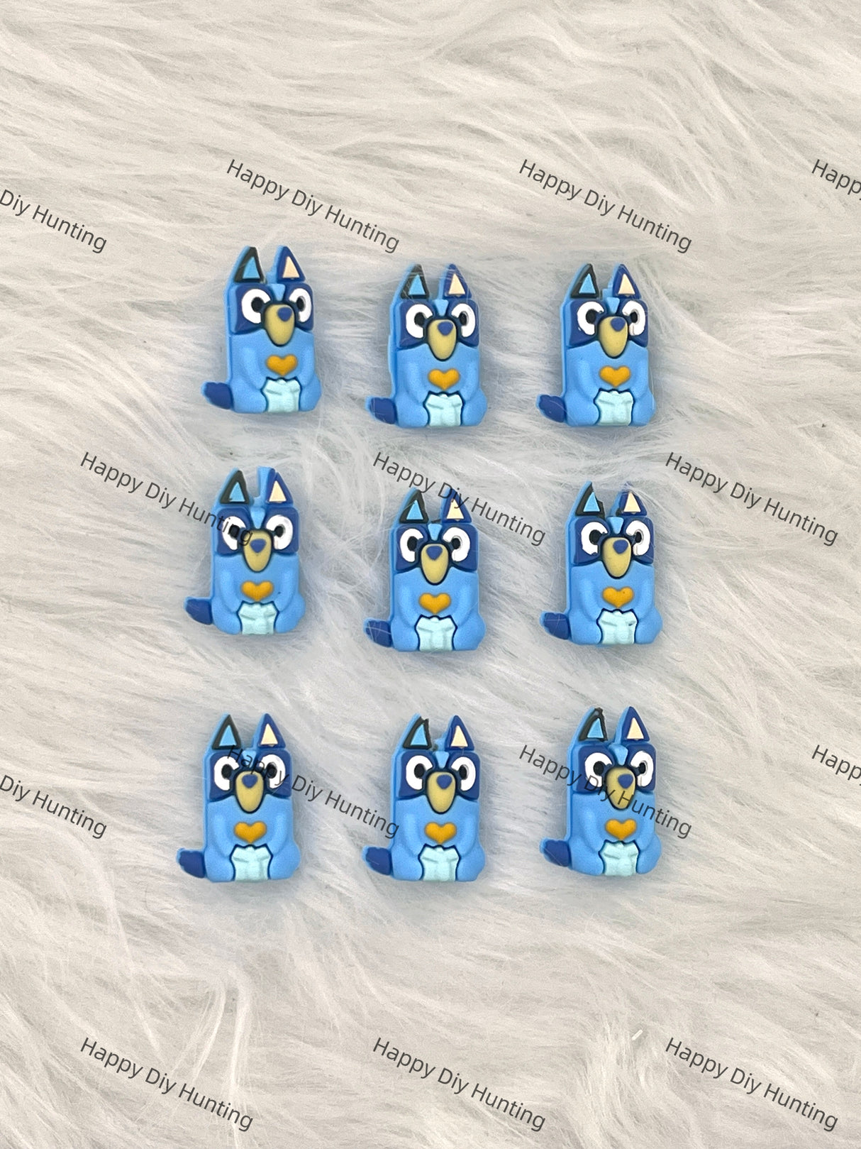 3D Cute Blue Dog Silicone Focal Beads