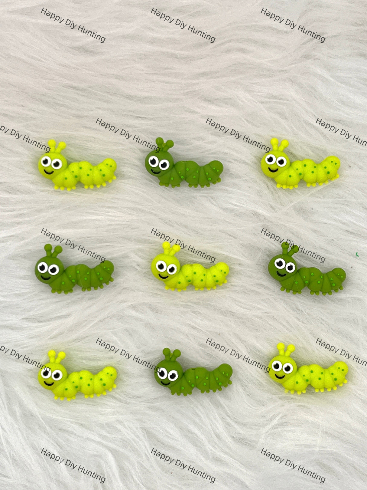 3D Cute Caterpillar Silicone Focal Beads