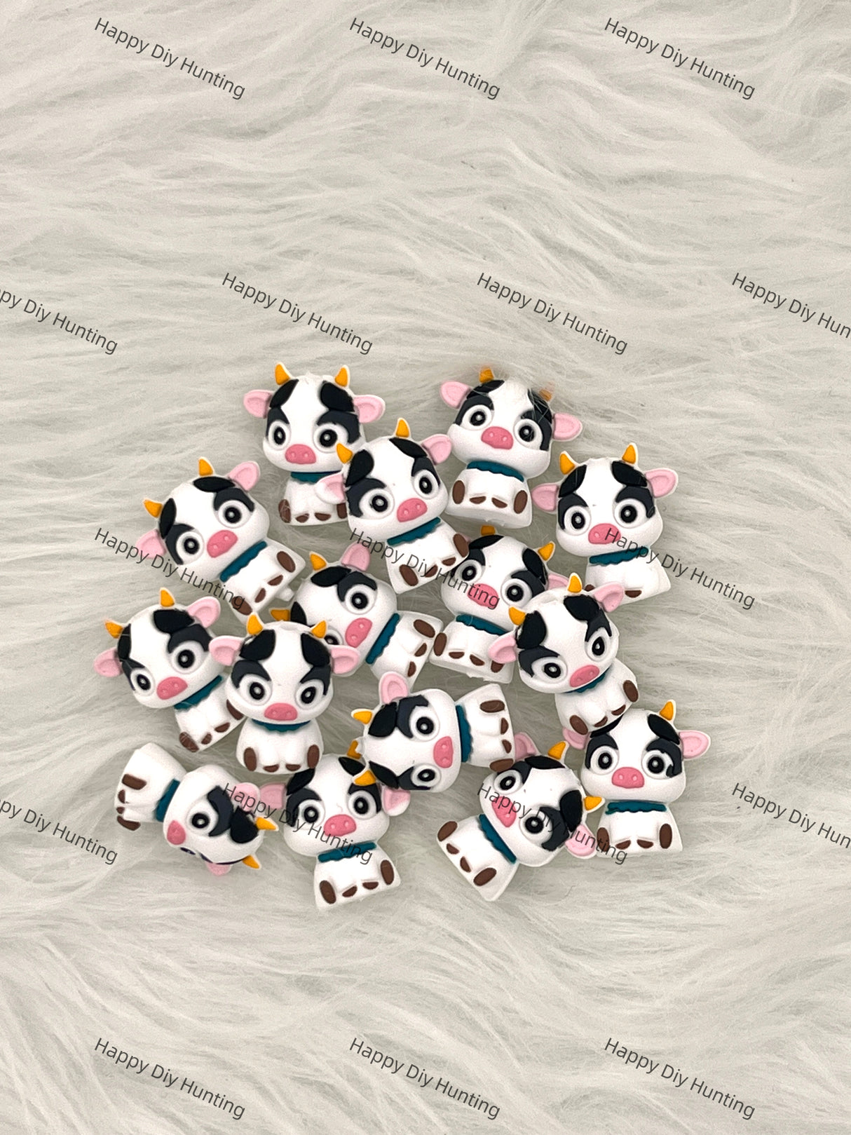 3D Cute Dairy Cow Silicone Focal Beads