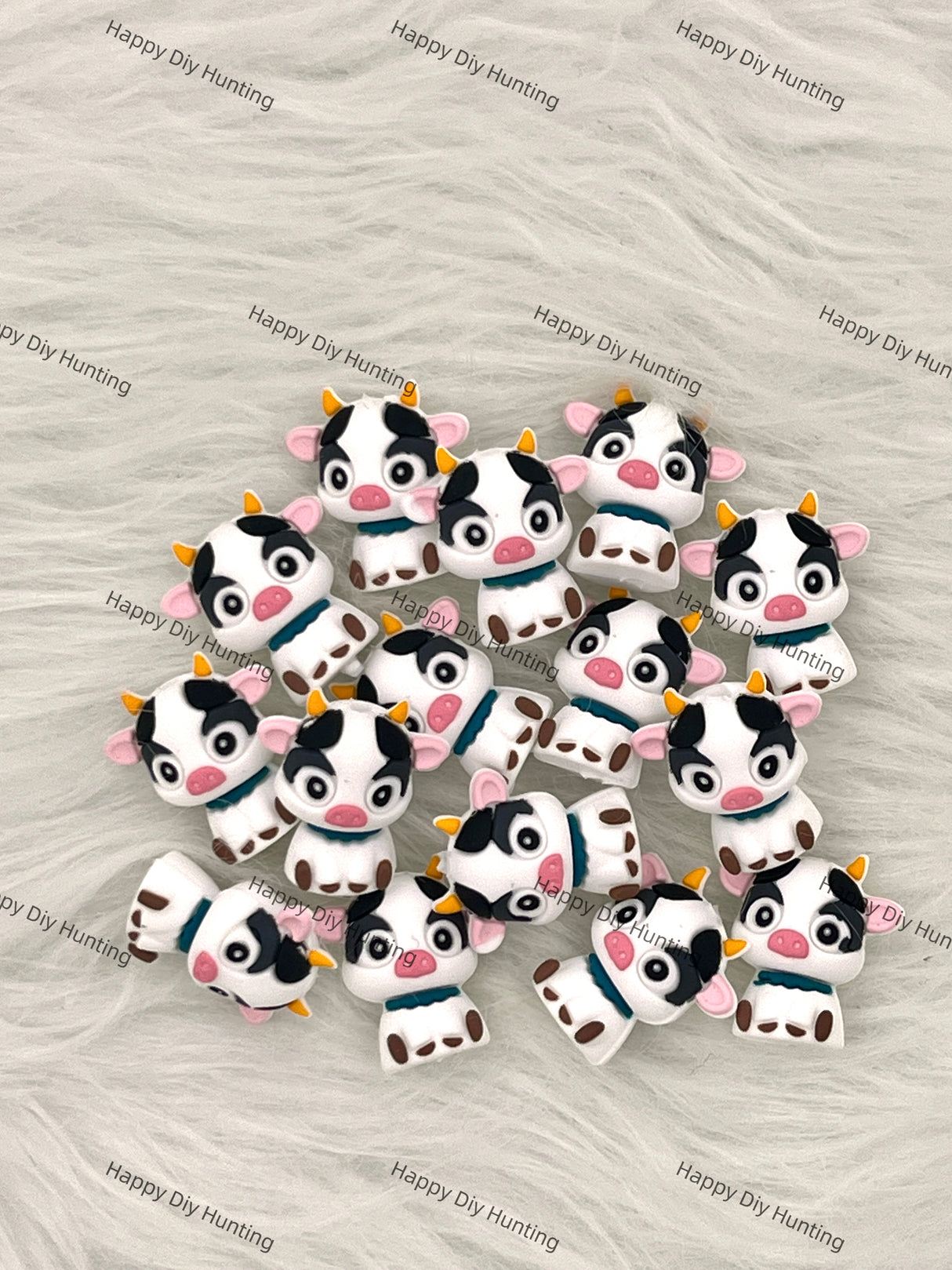 3D Cute Dairy Cow Silicone Focal Beads