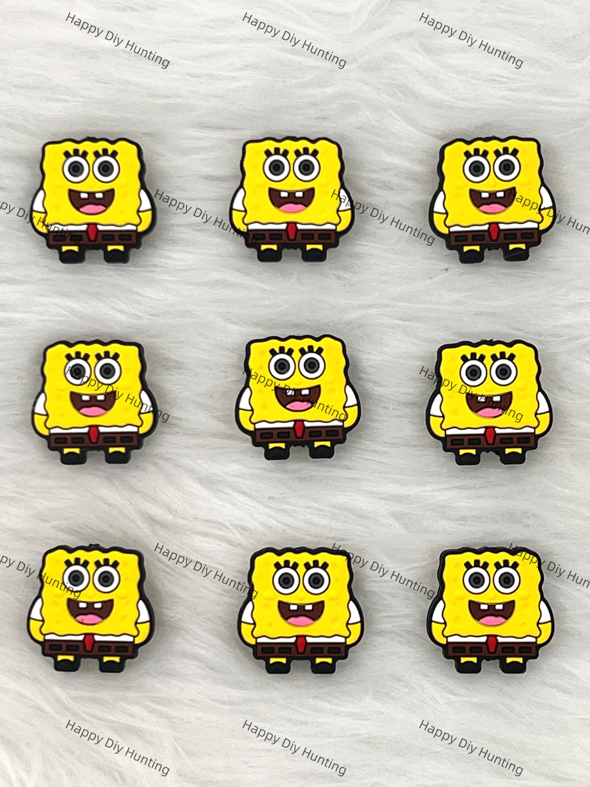 3D Cute SpongeBob Silicone Focal Beads Wholesale, silicone focal beads for pens