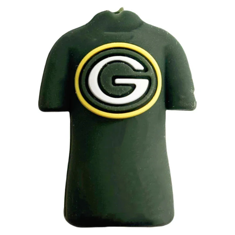 3D Green Bay Football_Team_Jersey_Silicone_Focal_Beads_5_Pack_for_Beadable_Pens_DIY_Craft_Supplies