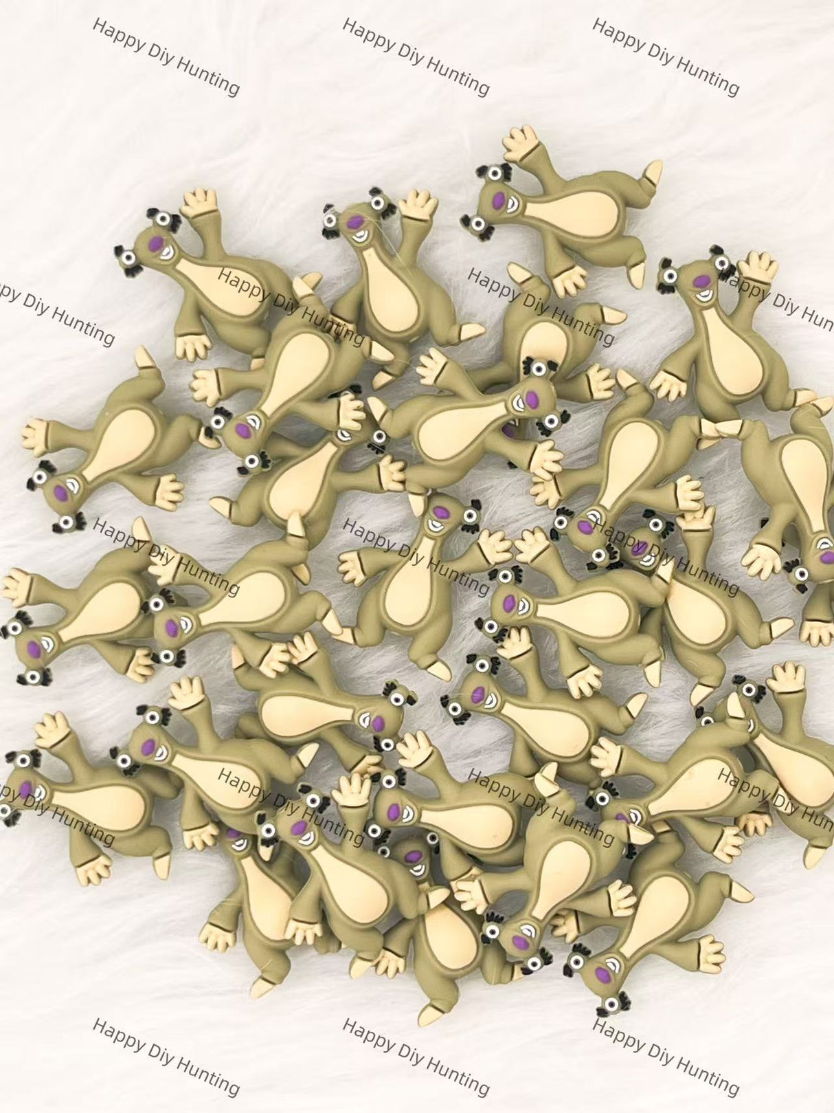 3D Green Humorous Sloth Silicone Focal Beads Wholesale, silicone focal beads for pens