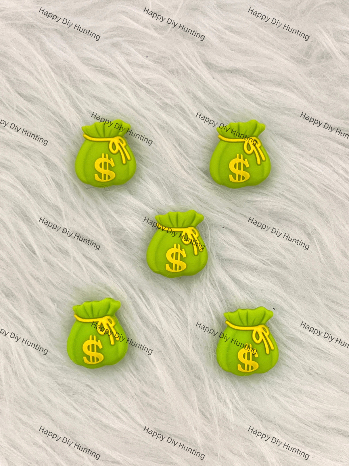 3D Green Money Bag Silicone Focal Beads Wholesale