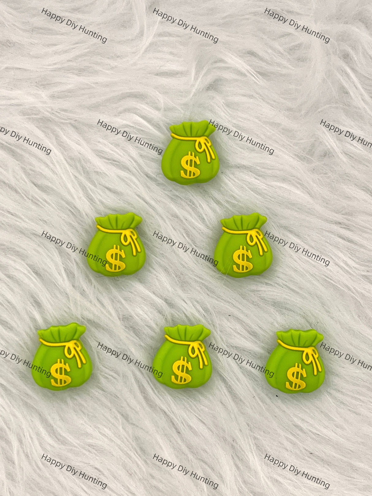 3D Green Money Bag Silicone Focal Beads Wholesale