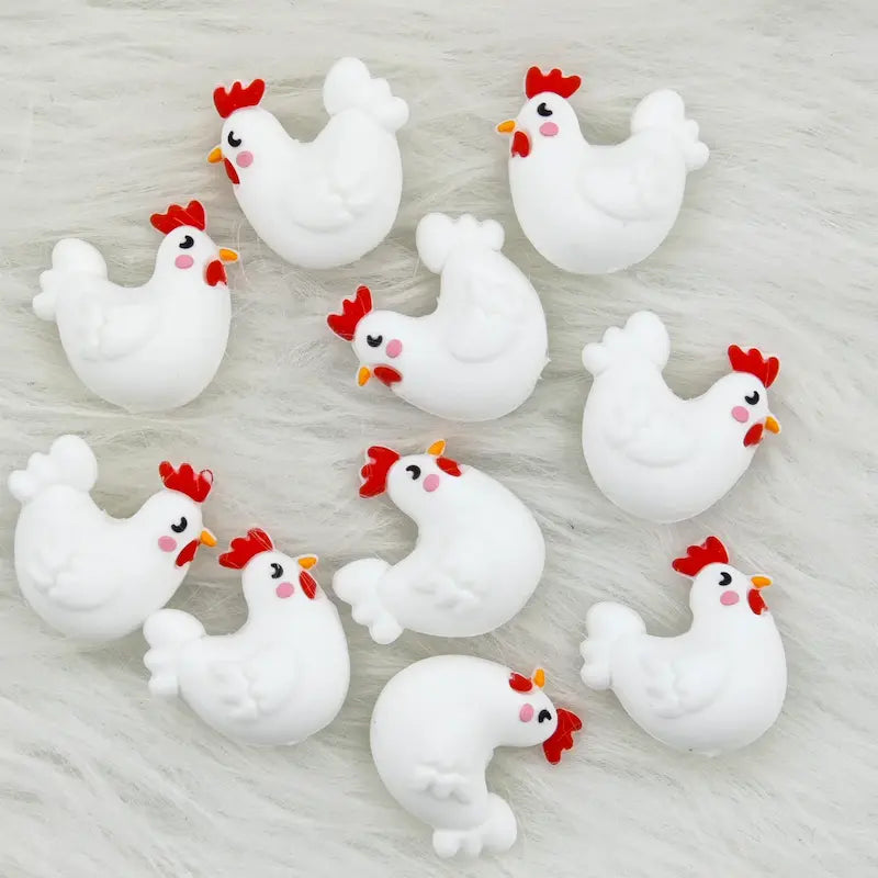 3D Hens Silicone Focals for Farm Animal Beadable Pen Craft