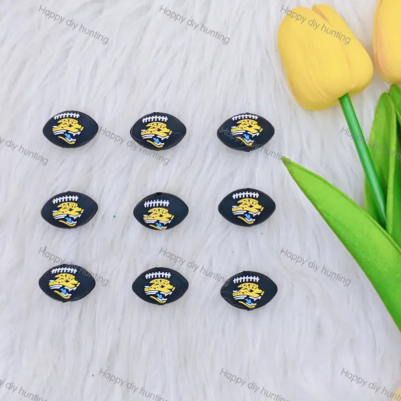 3D Jaguars Football team Silicone Focal Beads,Wholesale Silicone focal beads for pens