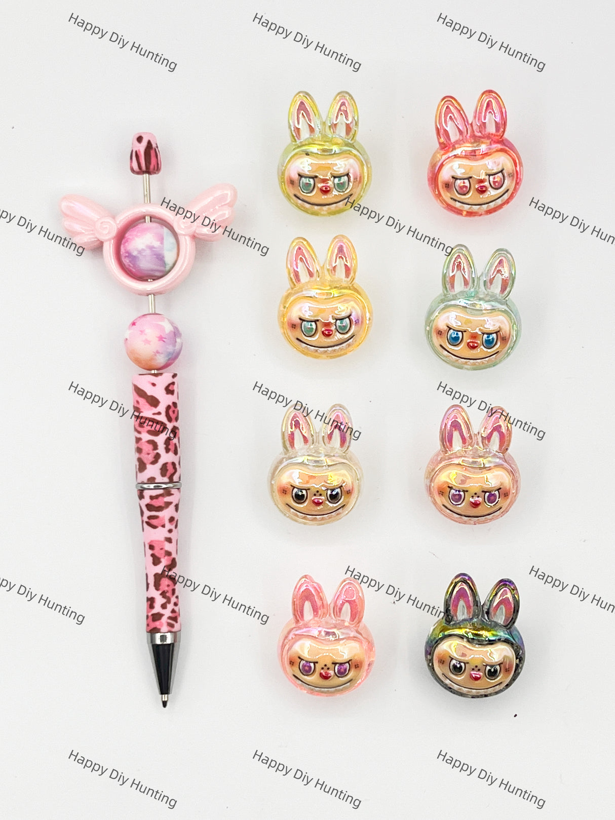 3D Labubu Head Acrylic Beads