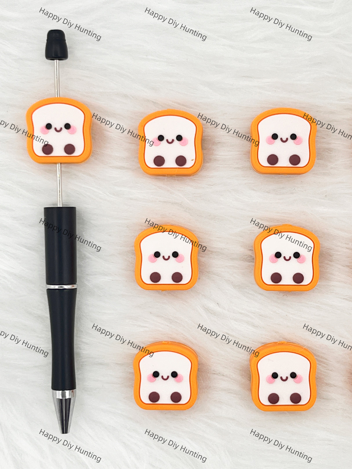 3D Lovely Bread Silicone Focal Beads Wholesale, silicone focal beads for pens