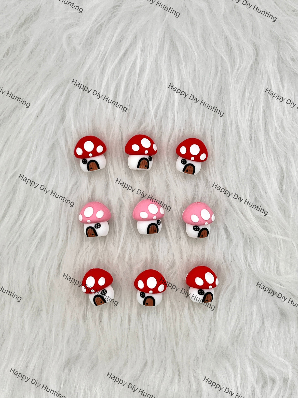 3D Lovely Mushroom Cottage Silicone Focal Beads