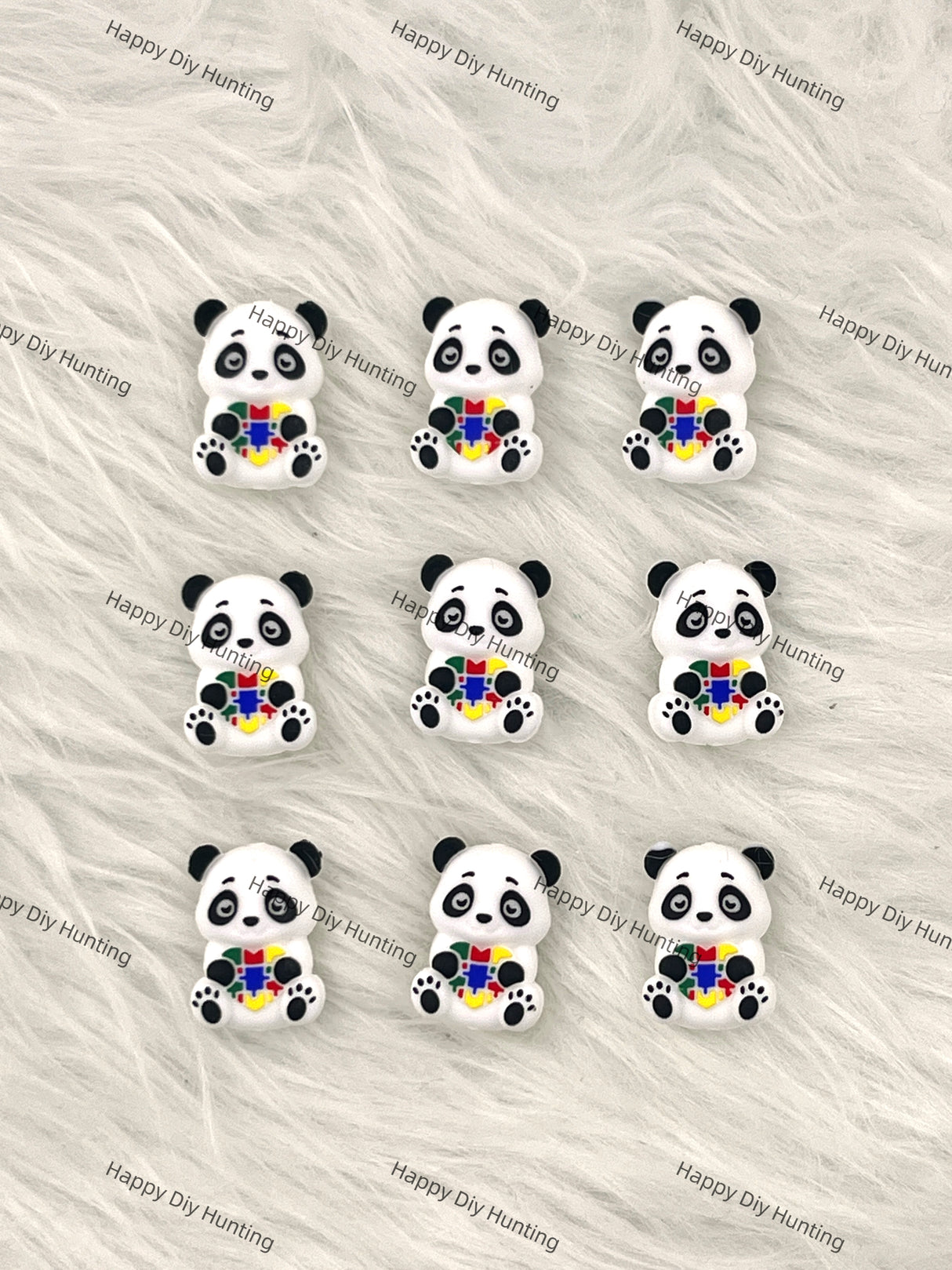 3D Lovely Panda Silicone Focal Beads