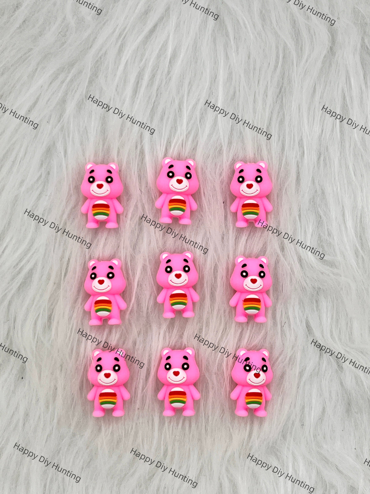 3D Pink Bear Silicone Focal Beads