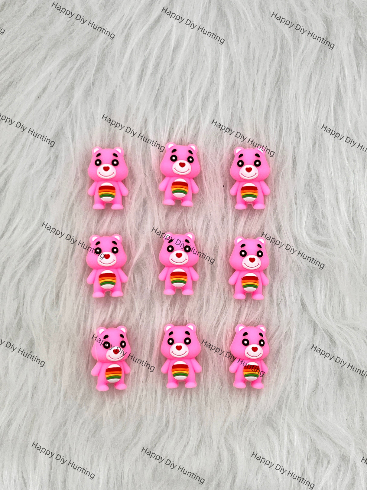 3D Pink Bear Silicone Focal Beads