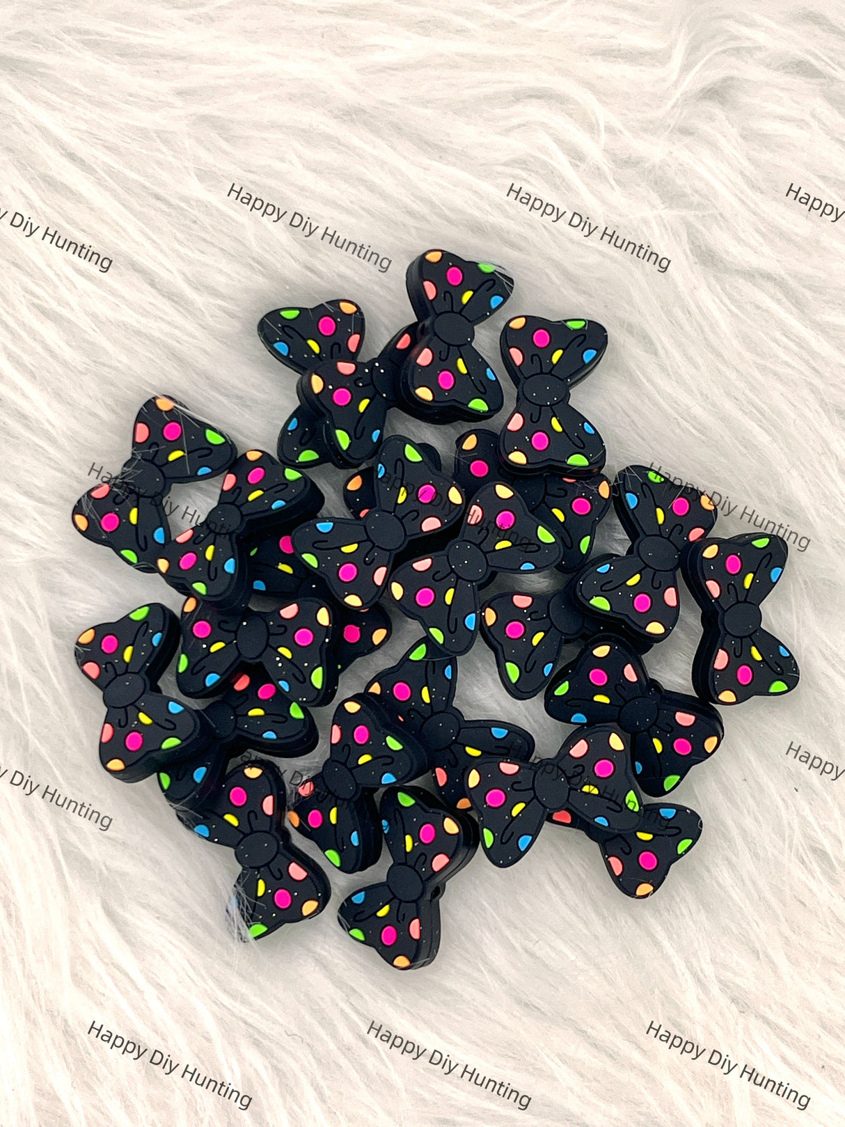 3D Pretty Bowknot Silicone Focal Beads Wholesale
