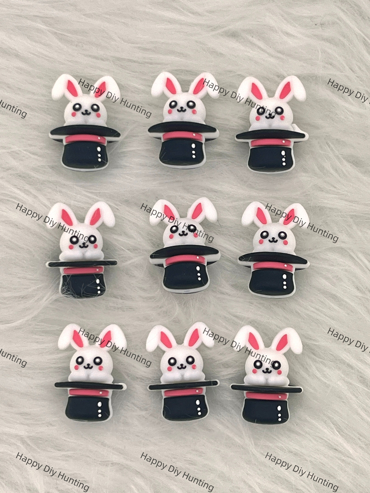 3D Pretty Magic Rabbit Silicone Focal Beads