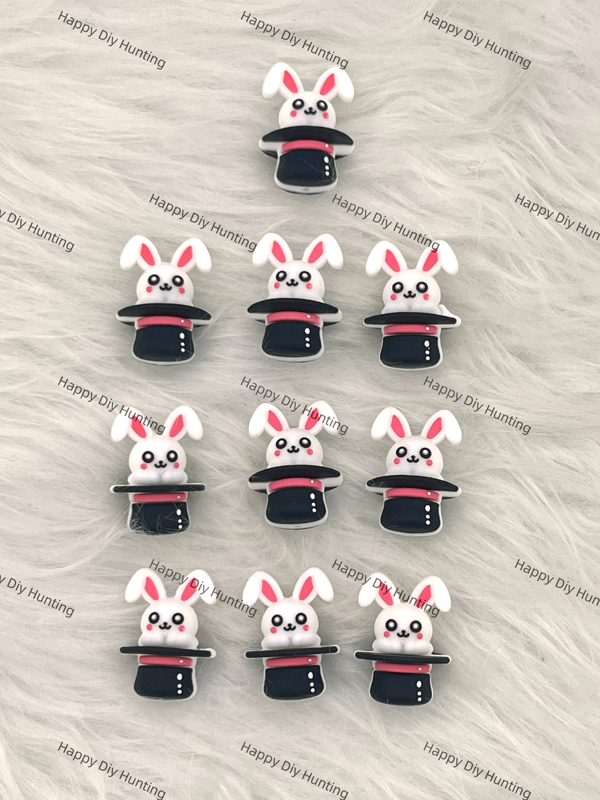 3D Pretty Magic Rabbit Silicone Focal Beads