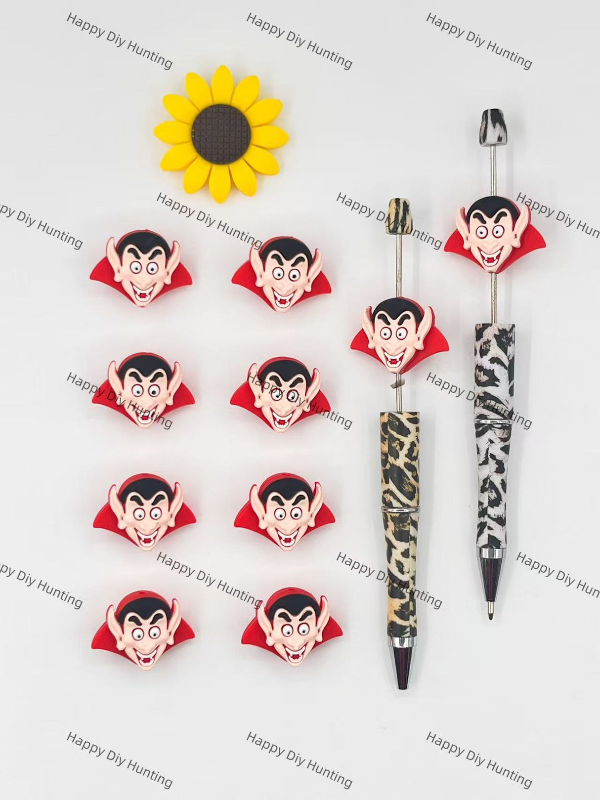 3D Red vampire Silicone Focal Beads Wholesale, silicone focal beads for pens