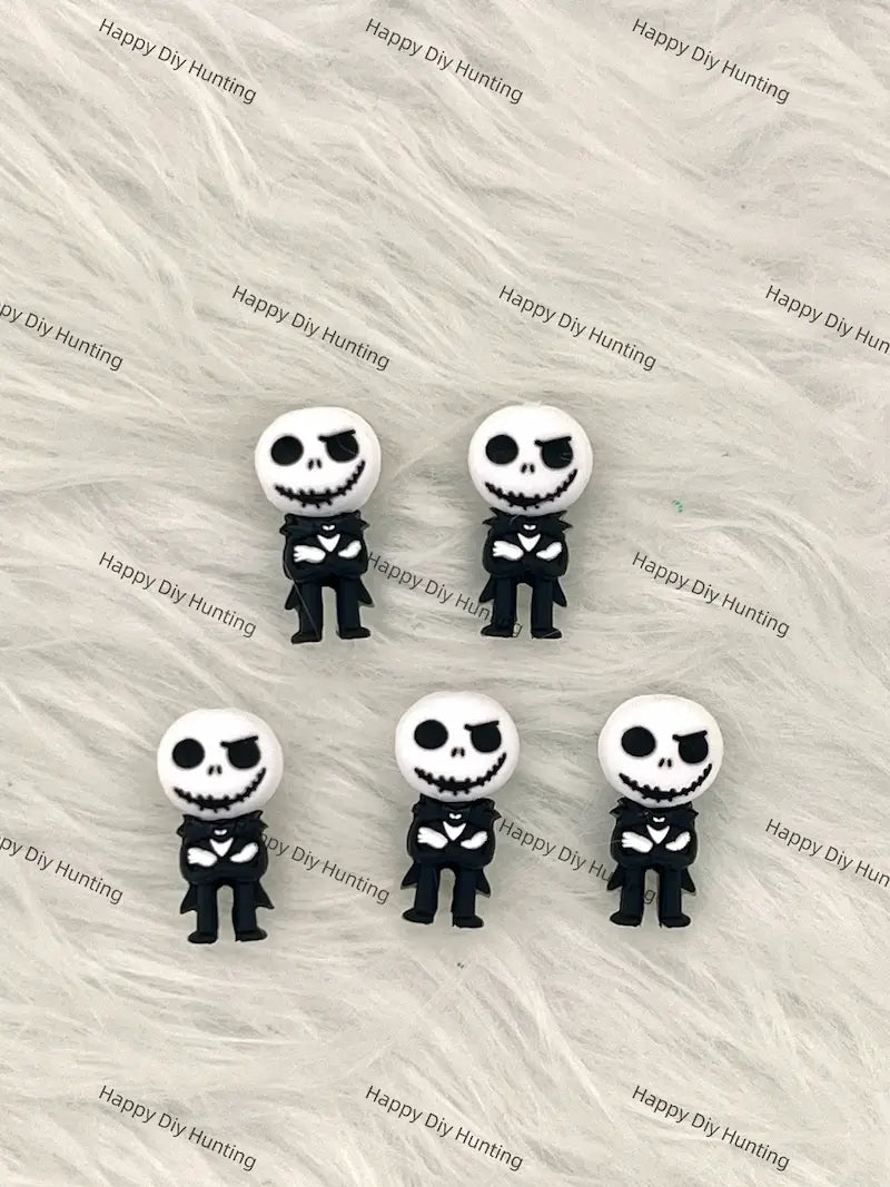 3D Skeleton Character Silicone Focal Beads for Halloween Beadable Pen Making
