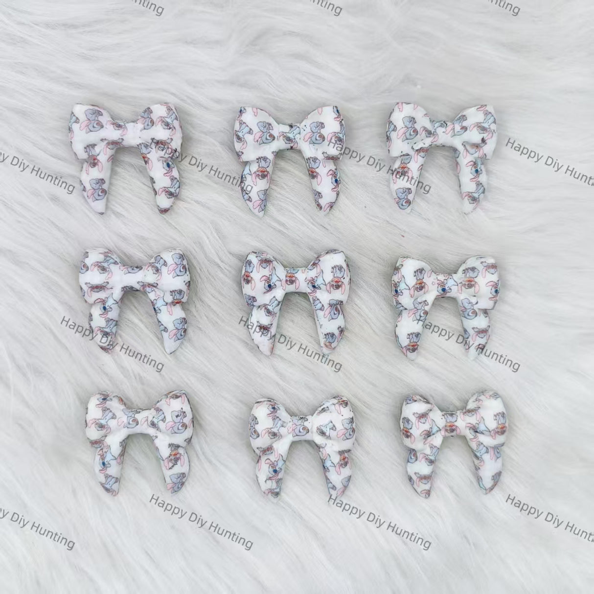 3D Stitch-themed Bowknot Silicone Focal Beads Wholesale, silicone focal beads for pens