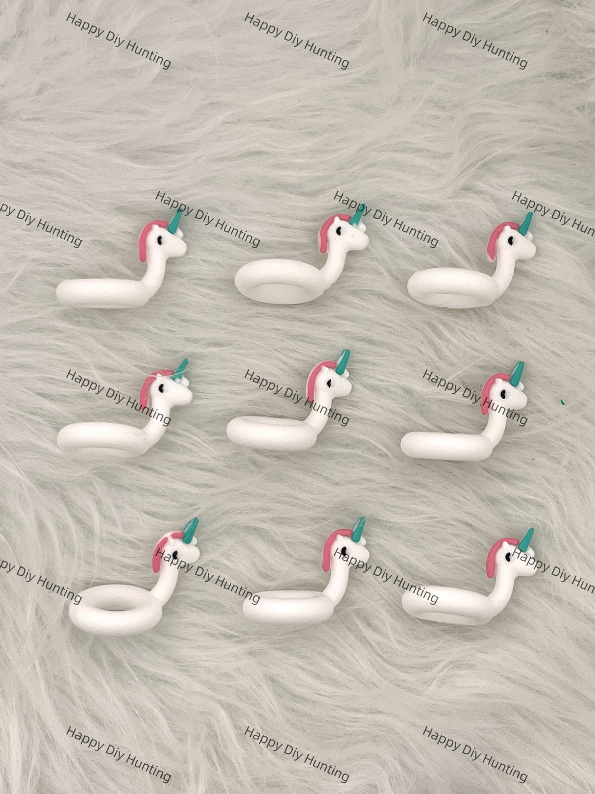 3D Unicorn Swimming Ring Silicone Focal Beads