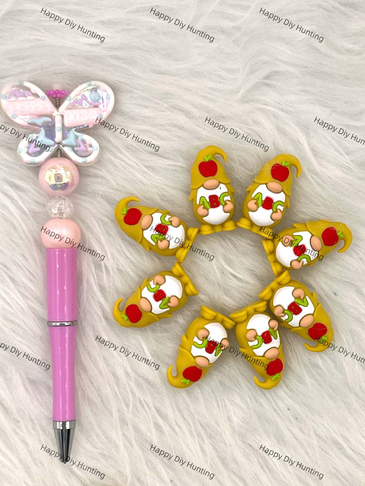 3D Yellow Dwarf Silicone Focal Beads Wholesale, silicone focal beads for pens