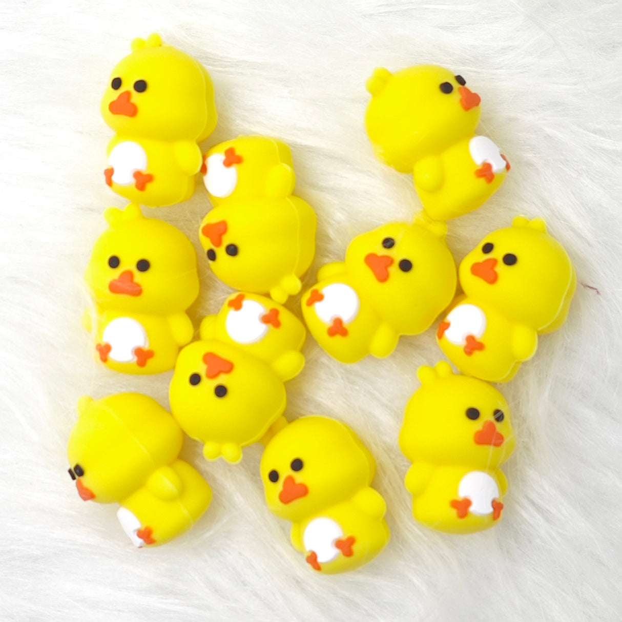 3D cute yellow duck Silicone Focal Beads Wholesale