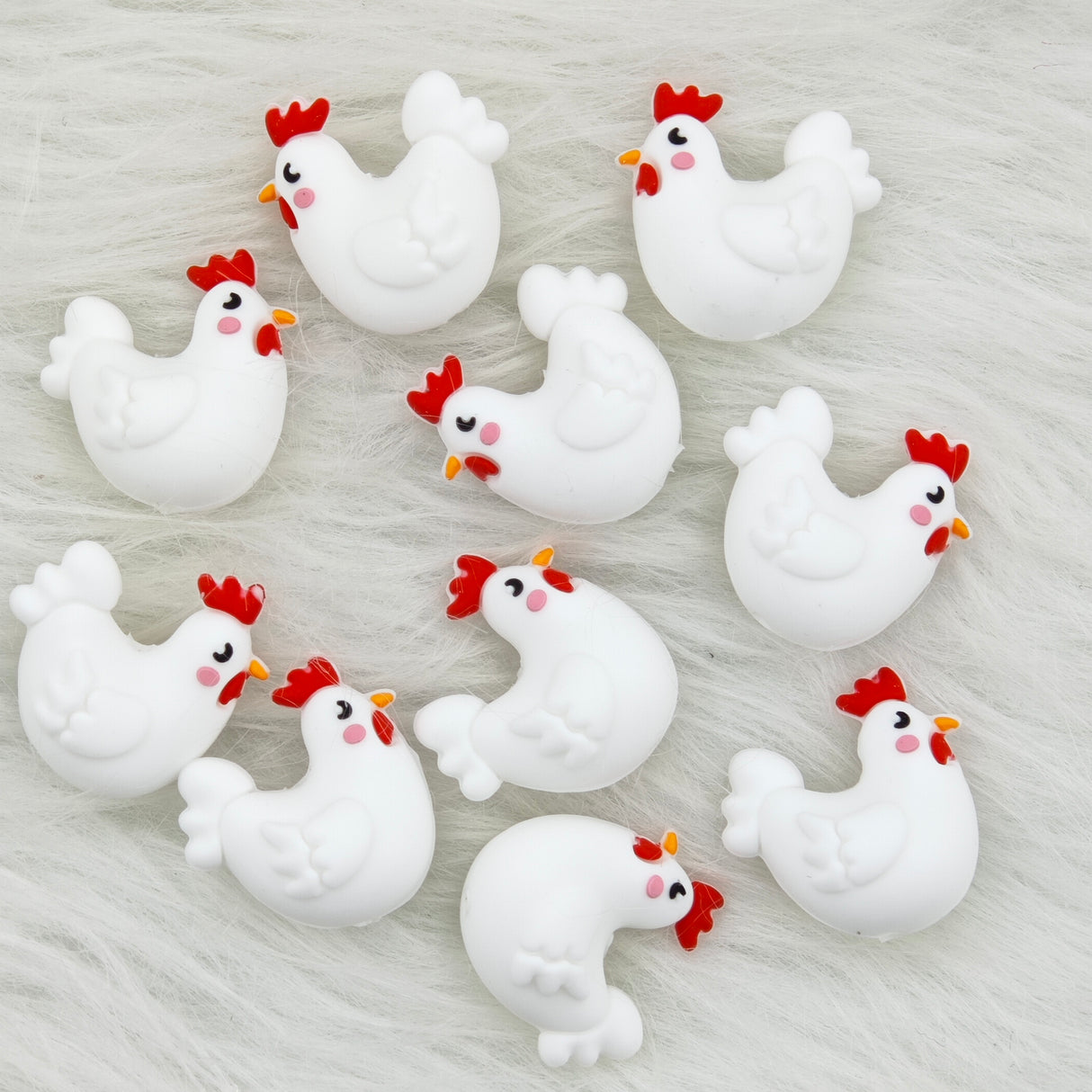 3D hens Silicone Focal Beads Wholesale