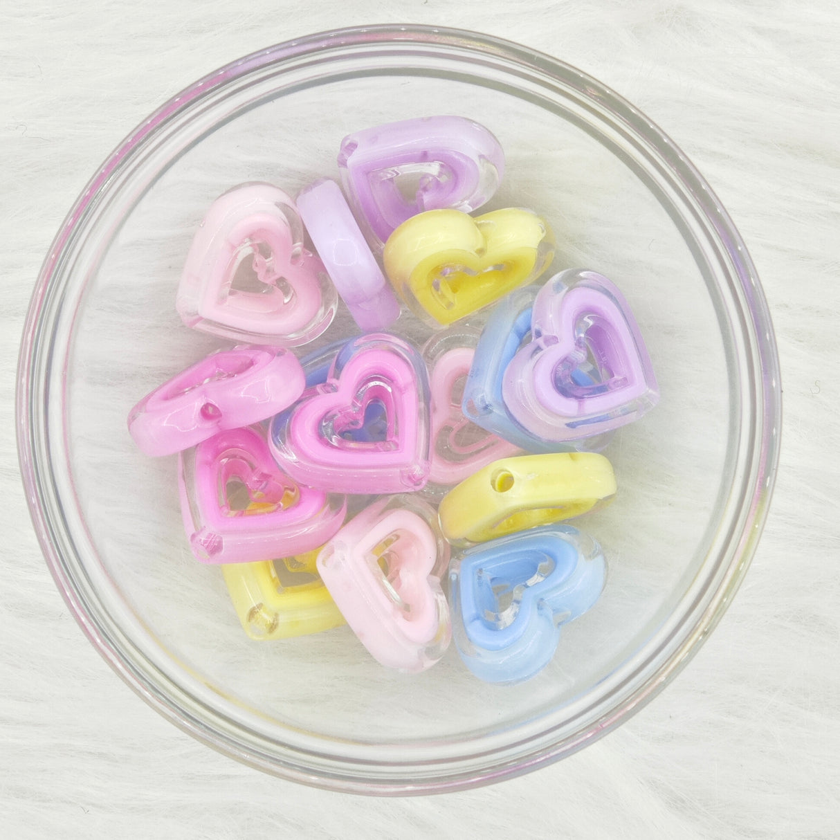 20mm mixed color hearts, Acrylic heart beads