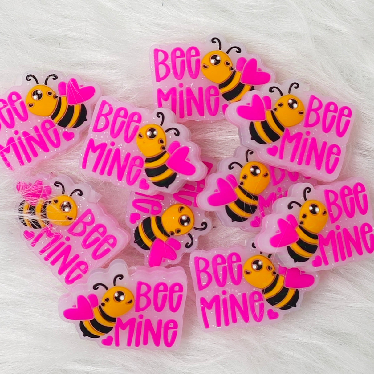 Pink bees Silicone Focal Bead, bees focal beads wholesale, Animal Shape Silicone Bead