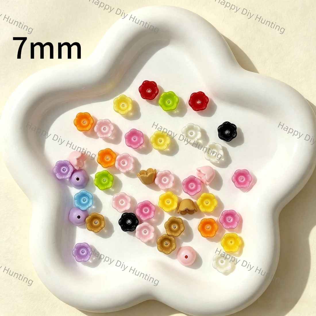 7MM Solid Mini Bell Flower Acrylic Beads For Beadable Wire Loop