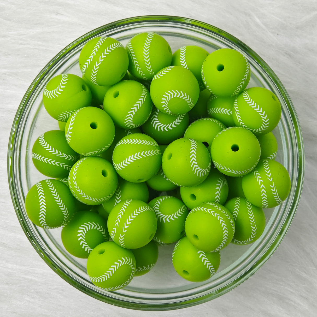 Tennis Printed Silicone Focal Beads