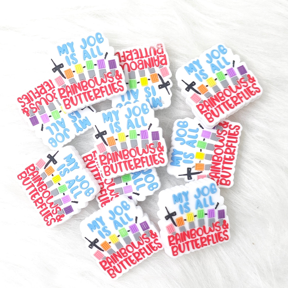 My Job is All Rainbows and Butterflies Silicone Focal Beads Nursing Focal Beads Job Gift Idea