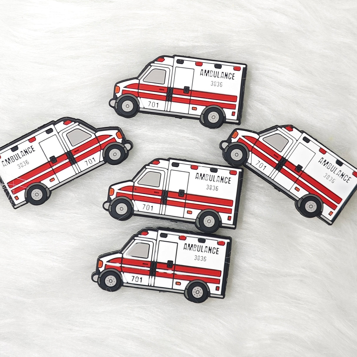 Ambulance Car Silicone Focal Beads Wholesale