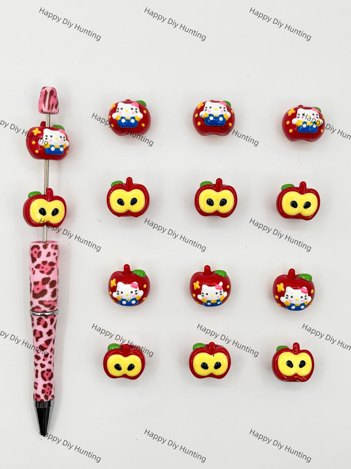 Apple HK Cat Acrylic Beads
