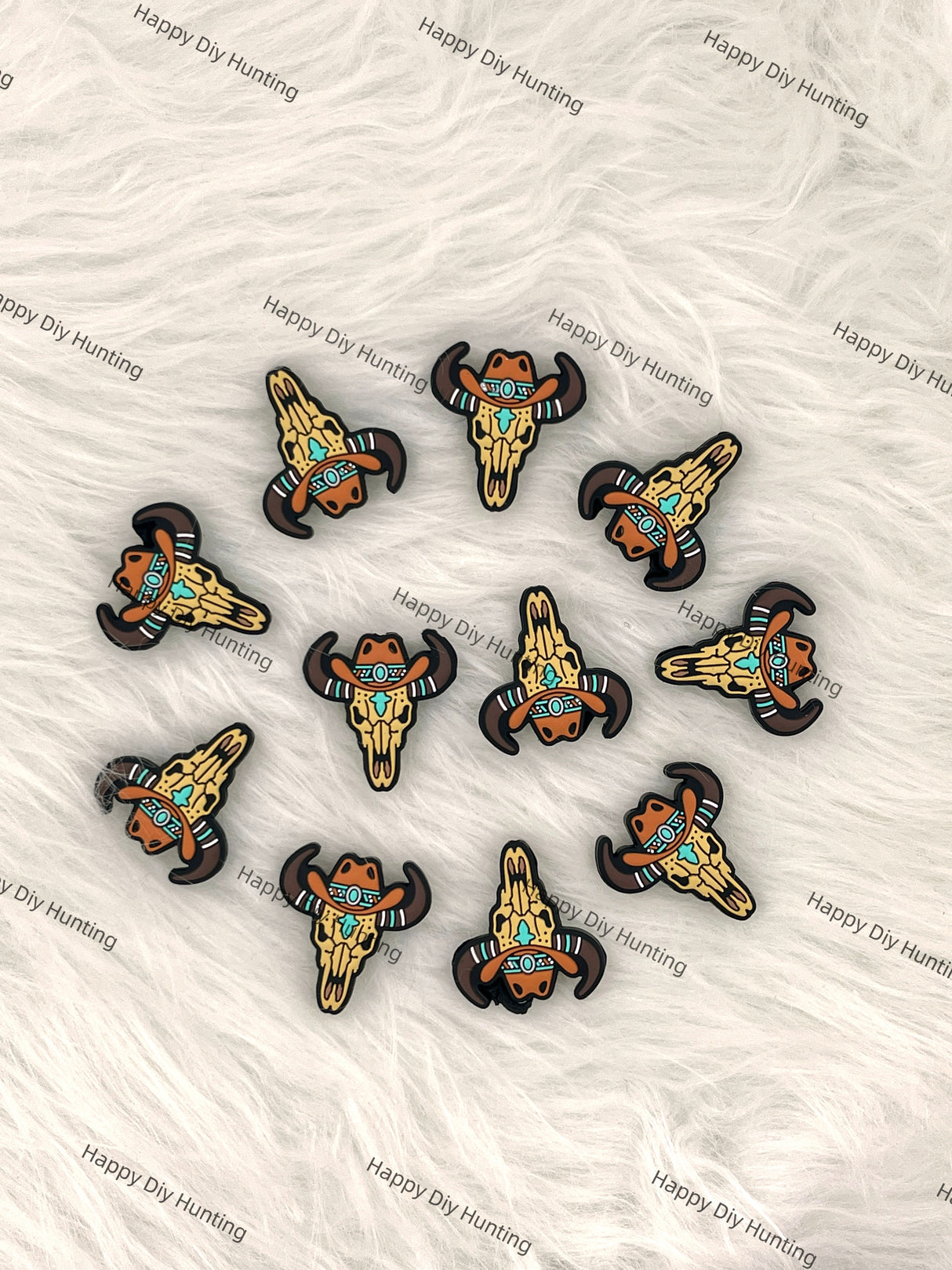 Aztec Cow Cowboy Hat,Animal Silicone Focal Beads