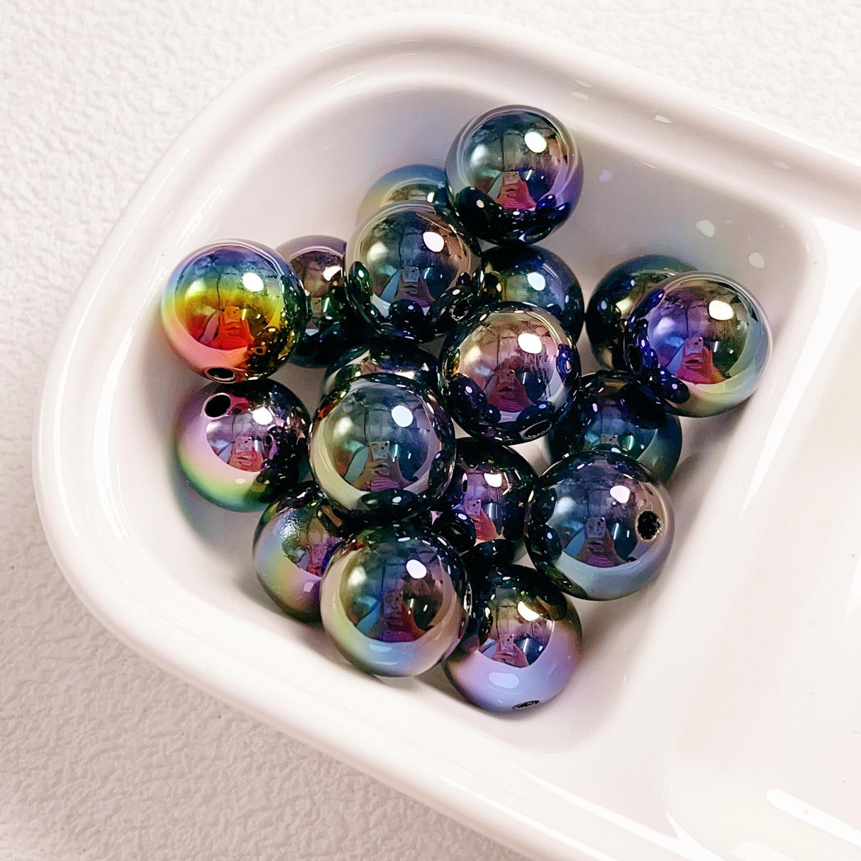 16mm,UV Coasted Solid Color Round Acrylic Beads