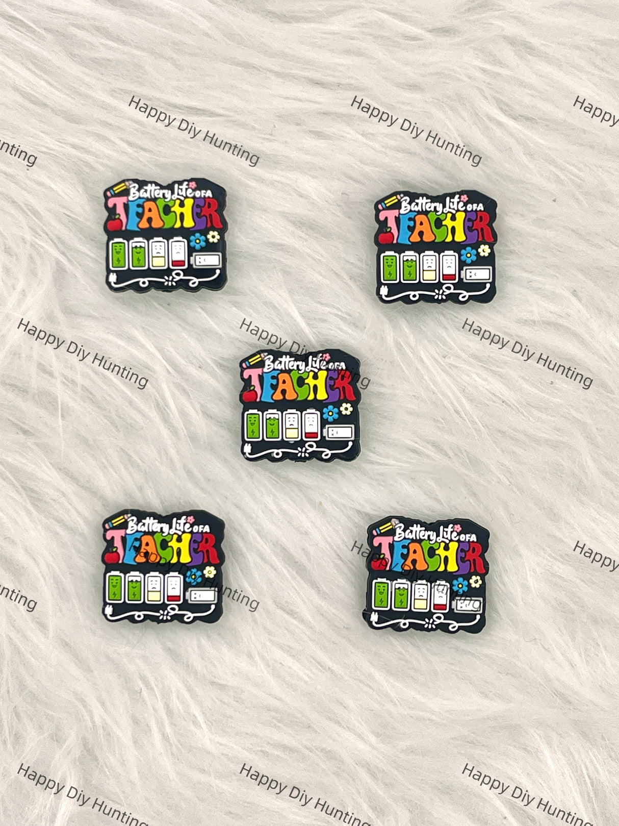 Battery Life Of A Teacher Silicone Focal Bead