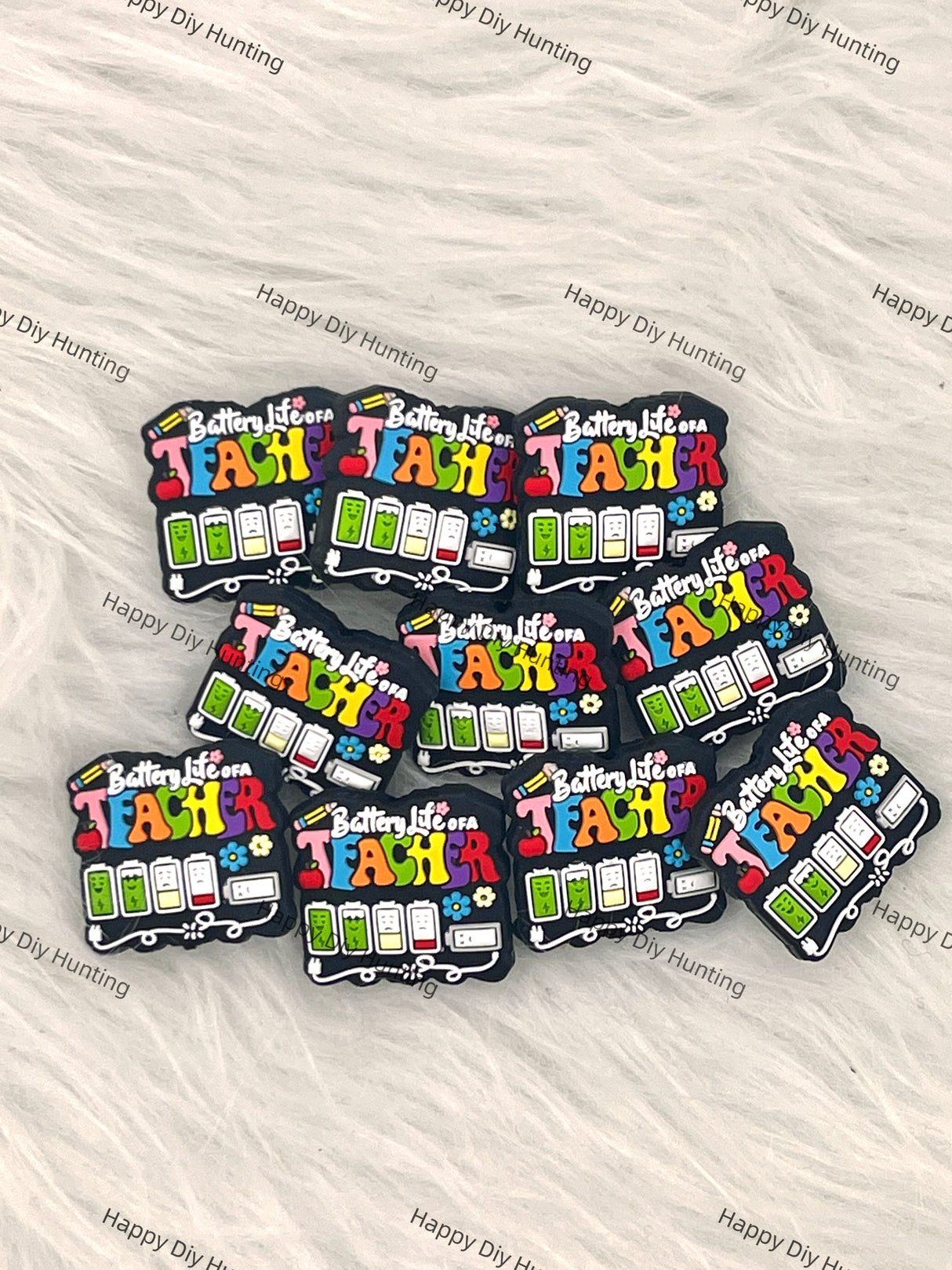 Battery Life Of A Teacher Silicone Focal Bead