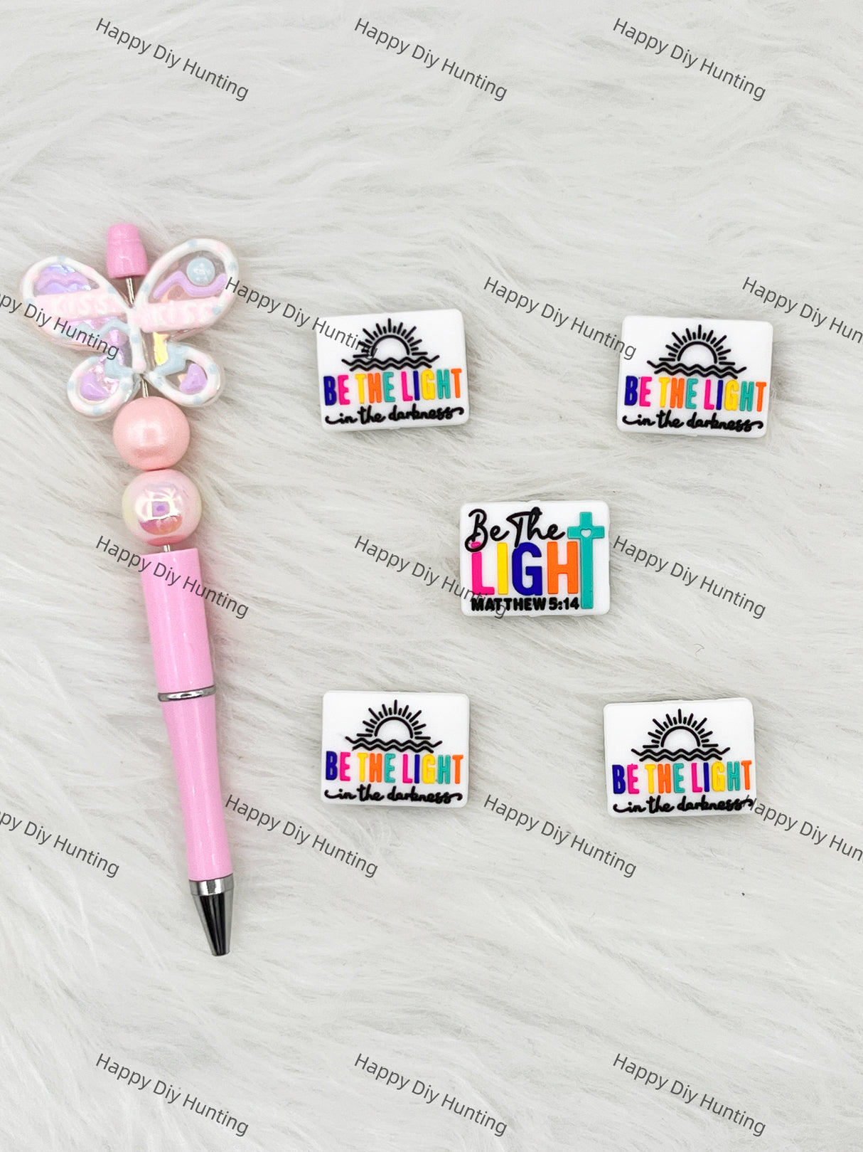 Be The Light In The Darkness& Be The Light Matthew 5:14 Silicone Focal Beads Wholesale, silicone focal beads for pens