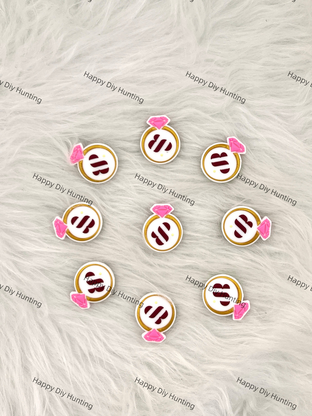 Beautiful Diamond Ring Silicone Focal Bead