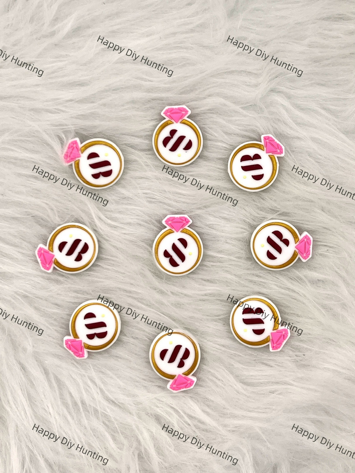 Beautiful Diamond Ring Silicone Focal Bead