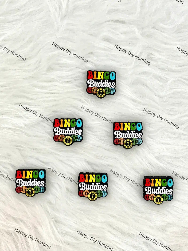 Bingo Buddies Game Themed Silicone Focal Beads for Leisure Beadable Pen